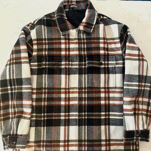 H&M Lined Zipper Flannel Shacket